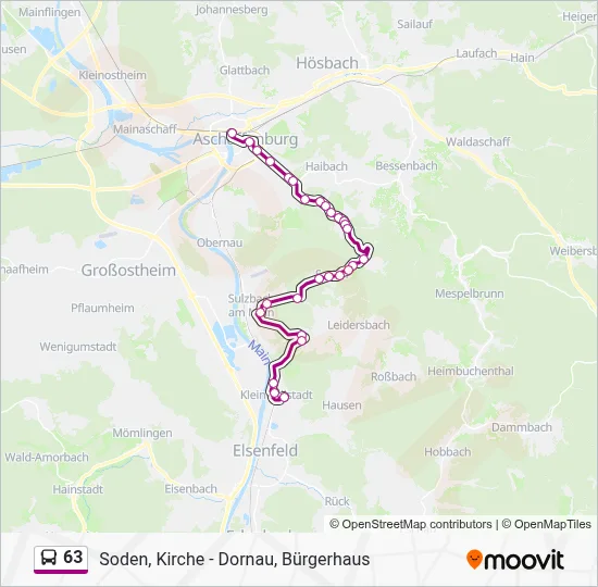 Buslinie 63 Karte