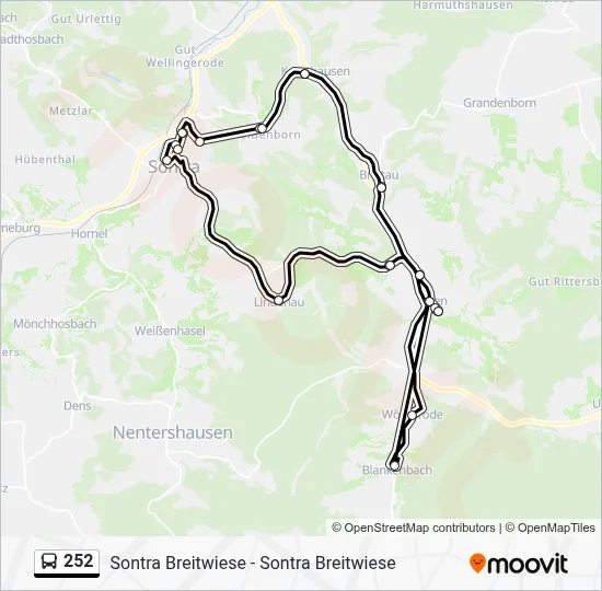 Buslinie 252 Karte