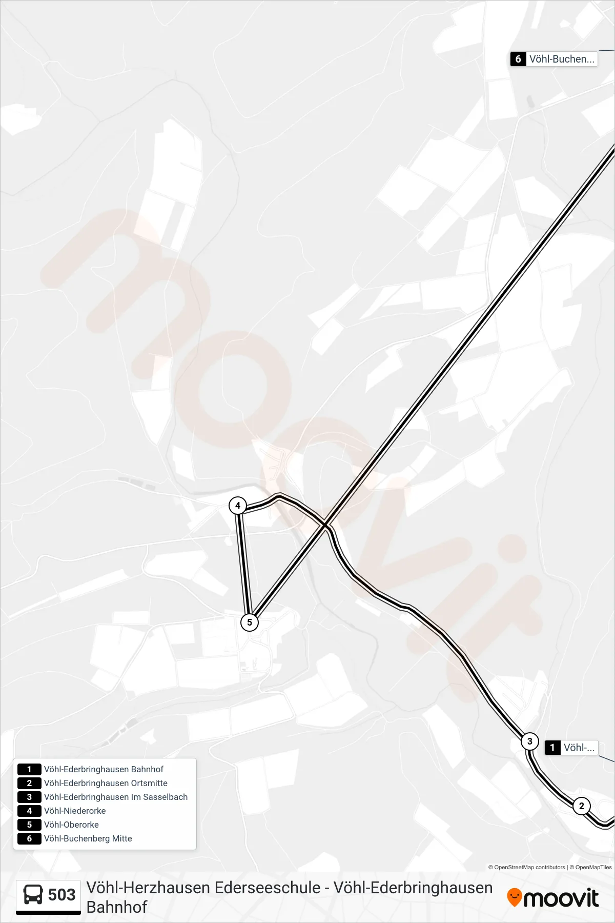 503 bus Line (Buchenberg) route and stops on a map