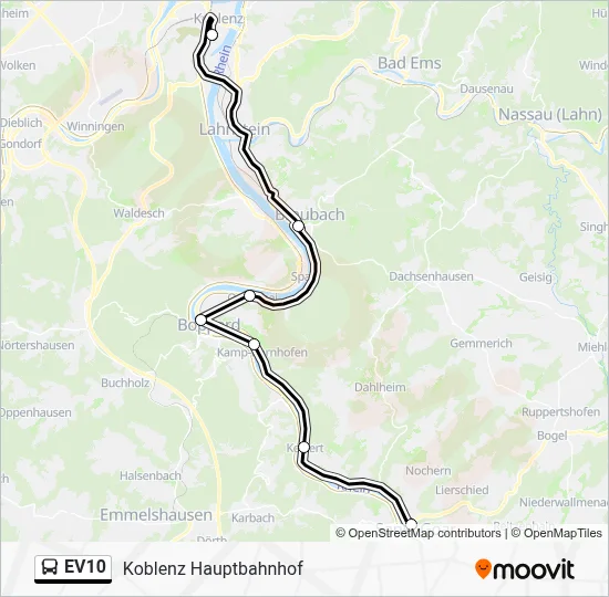 Buslinie EV10 Karte
