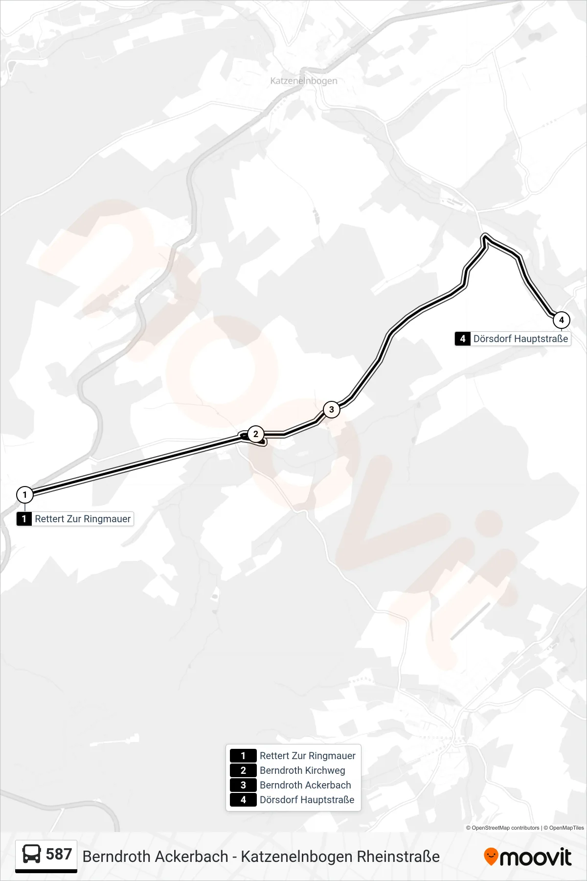 587 bus Line (Dörsdorf Hauptstraße) route and stops on a map