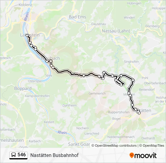 546 Route: Schedules, Stops & Maps - Nastätten Busbahnhof (Updated)