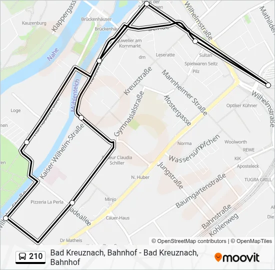 Bus Ruta 210 210 Route: Schedules, Stops & Maps - Bad Kreuznach, Bahnhof (Updated)