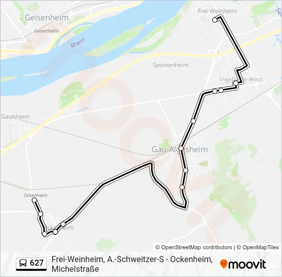 627 Route: Schedules, Stops & Maps - Frei-Weinheim, A.-Schweitzer-S ...