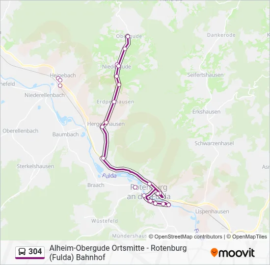 304 Route: Schedules, Stops & Maps - Alheim-Obergude (Updated)