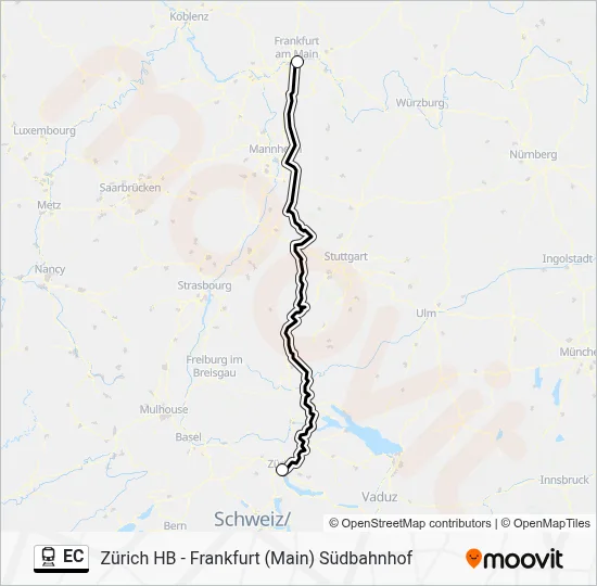 EC Train Line Map