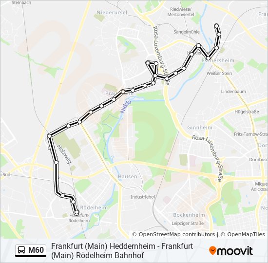 M60 Bus Route Map M60 Route: Schedules, Stops & Maps - Frankfurt (Main) Im Uhrig (Updated)