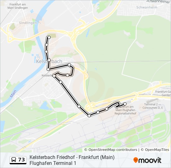 Автобус 73: карта маршрута Автобус 73: карта маршрута
