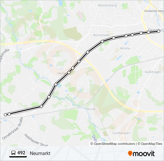 492 bus Line Map