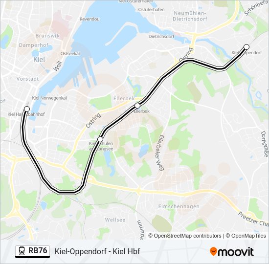 Bahnlinie RB76 Karte