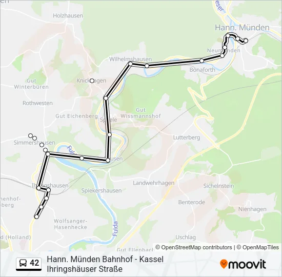 Автобус 42: карта маршрута