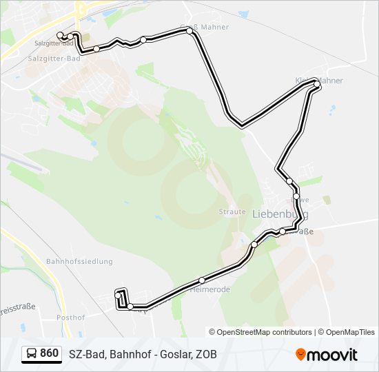 860 bus Line Map