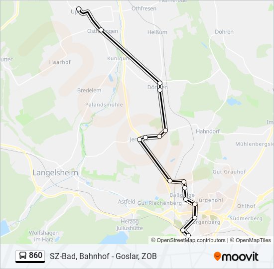 860 bus Line Map