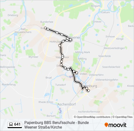 641 bus Line Map