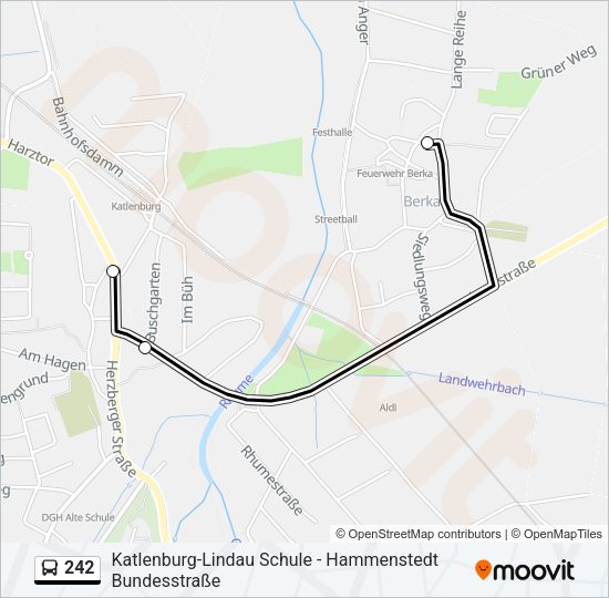 Buslinie 242 Karte