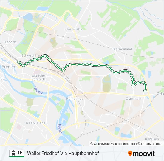 1E light rail Line Map