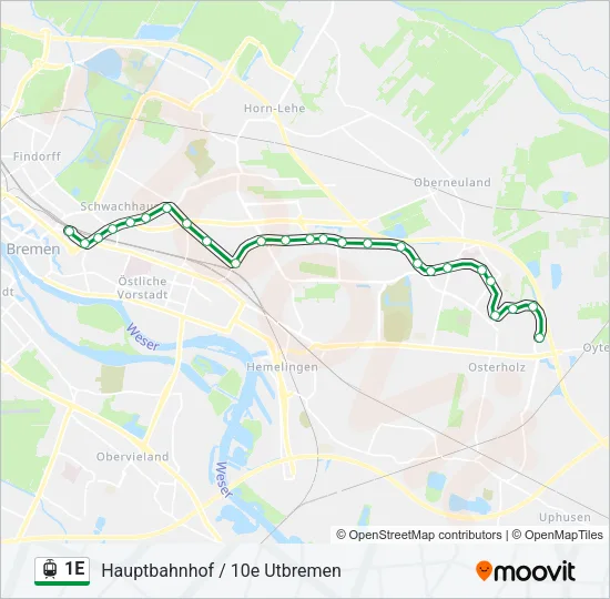 1E Light Rail Line Map