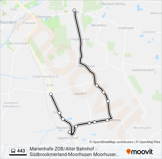 Buslinie 443 Karte