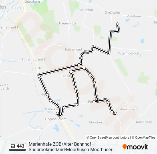 Автобус 443: карта маршрута