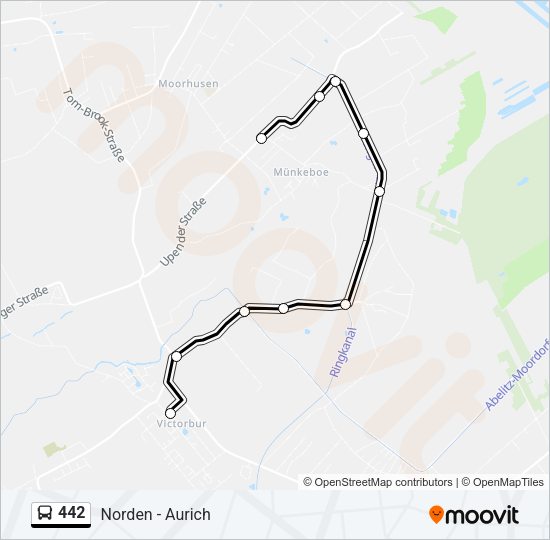 Buslinie 442 Karte