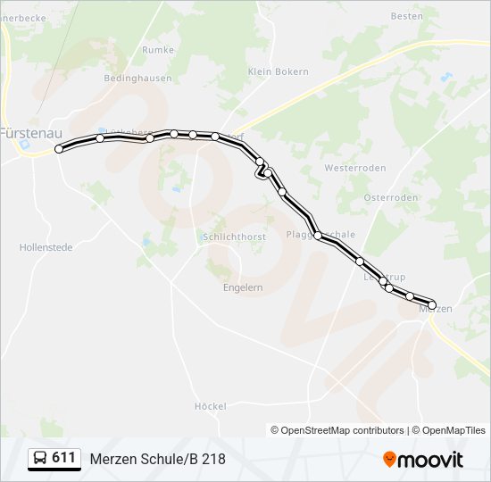 Buslinie 611 Karte