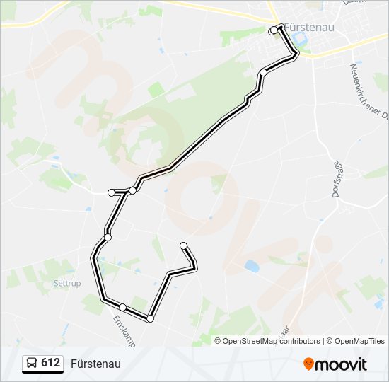 612 bus Line Map