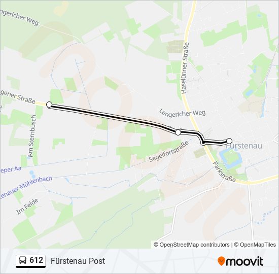 612 bus Line Map