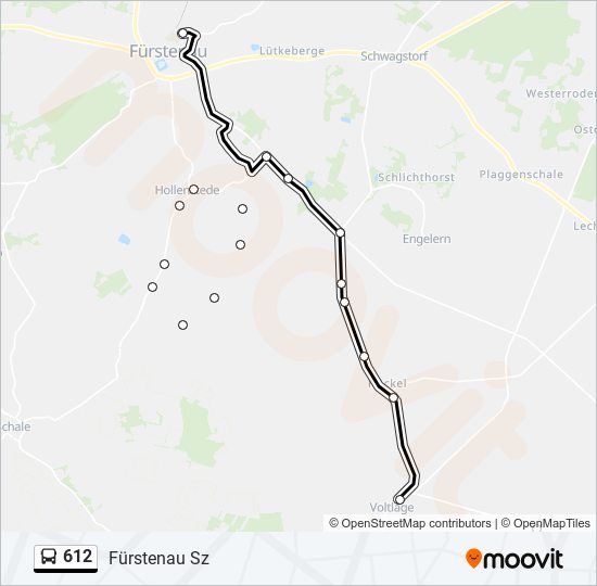 612 bus Line Map