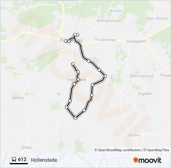 612 bus Line Map