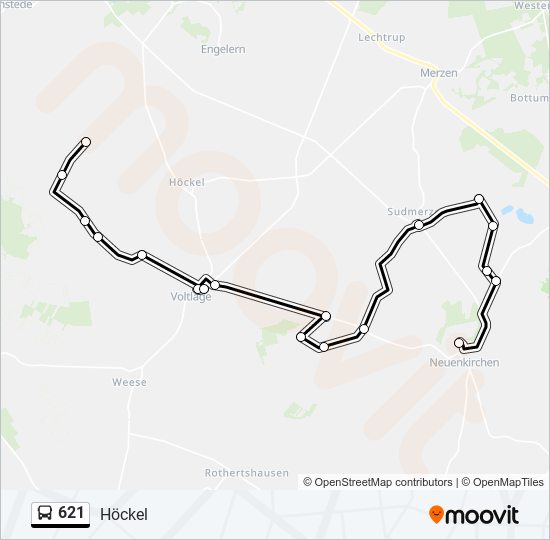 621 bus Line Map