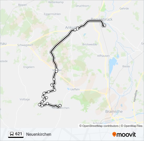 621 bus Line Map