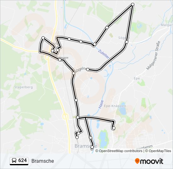 624 bus Line Map