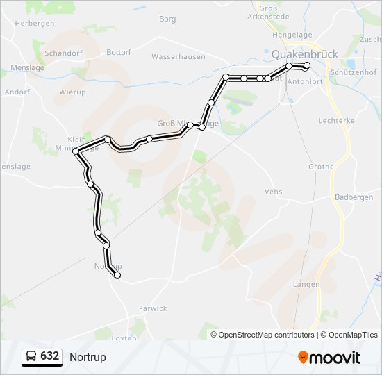 632 bus Line Map