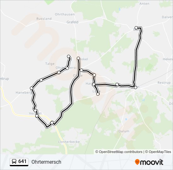 641 bus Line Map