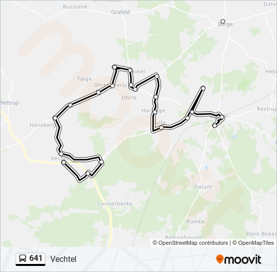 641 bus Line Map