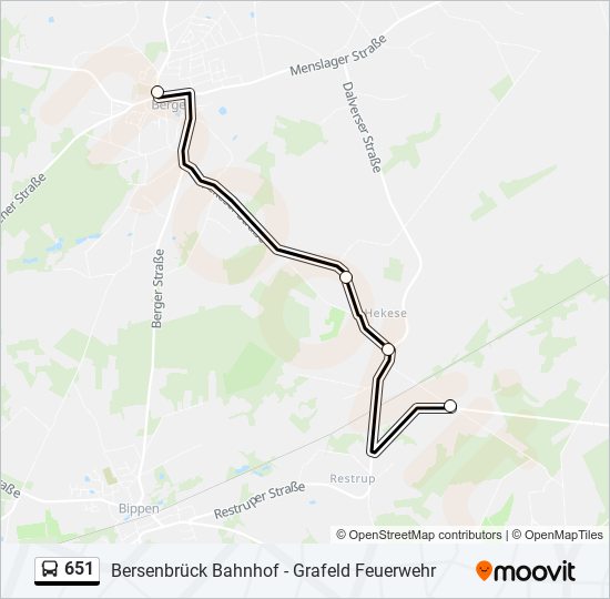 651 bus Line Map