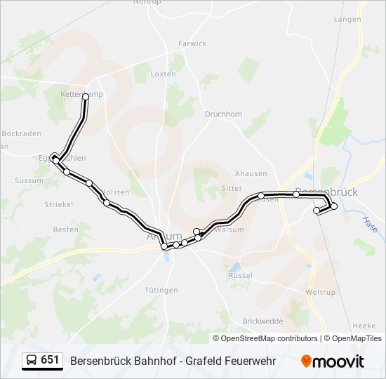 651 bus Line Map