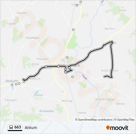 663 bus Line Map