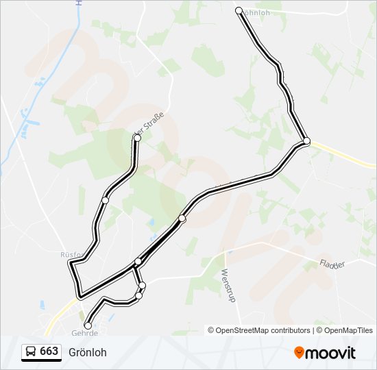 663 bus Line Map