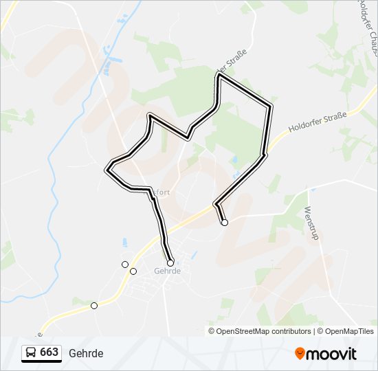 663 bus Line Map