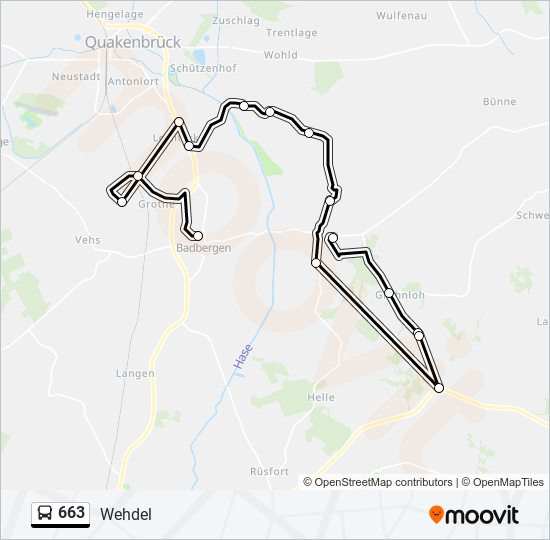 663 bus Line Map