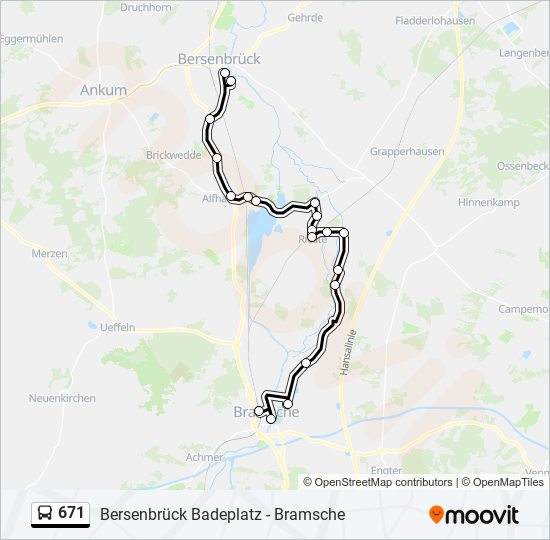 671 bus Line Map