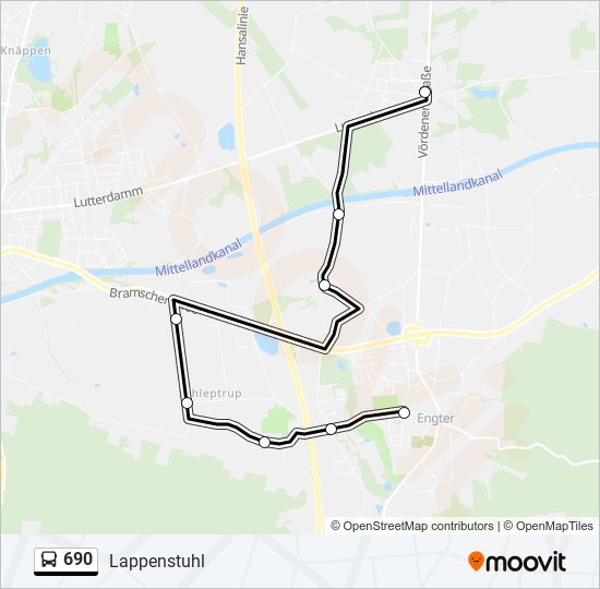 690 bus Line Map