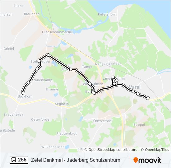256 Route: Fahrpläne, Haltestellen & Karten - Bockhorn(Jadebusen ...