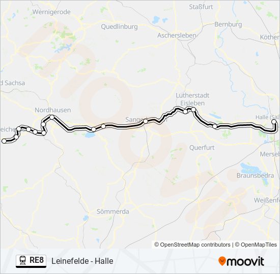 RE8 train Line Map