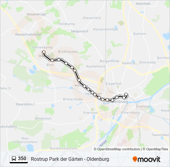 Buslinie 350 Karte