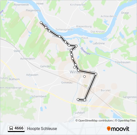 4666 bus Line Map