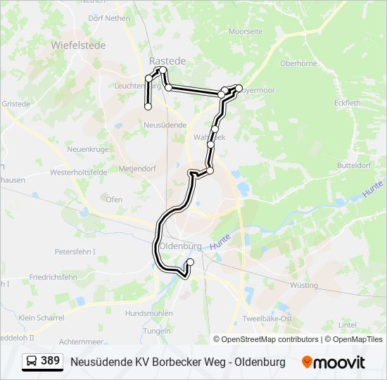 389 bus Line Map
