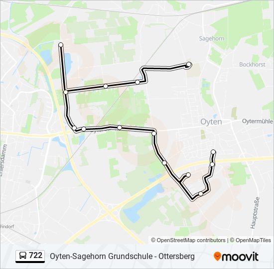 722 Route Schedules, Stops & Maps Oyten Adlerstraße (Updated)