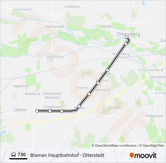 Buslinie 730 Karte